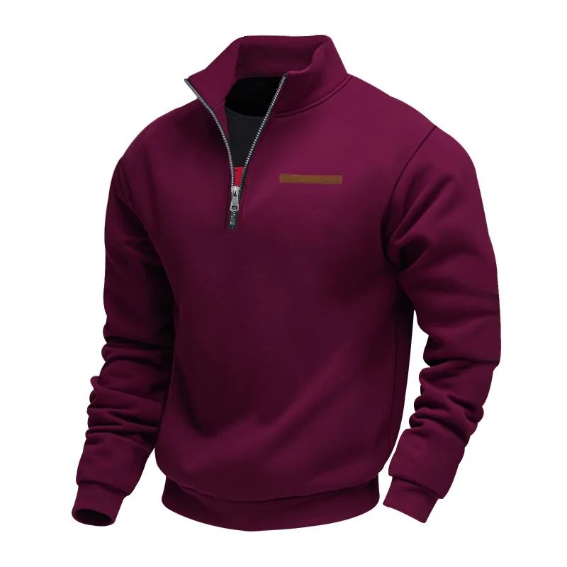 Herren Pullover Fleece Sweatshirt Troyer Pulli Sweater Stehkragen Langarmpulli