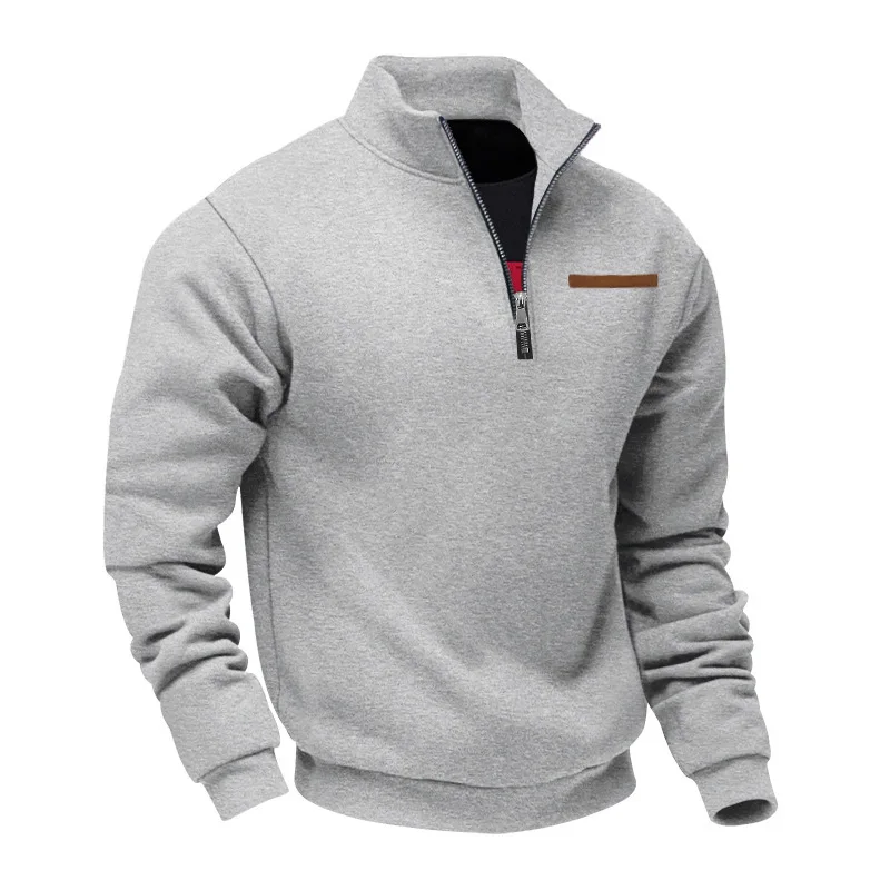 Herren Pullover Fleece Sweatshirt Troyer Pulli Sweater Stehkragen Langarmpulli