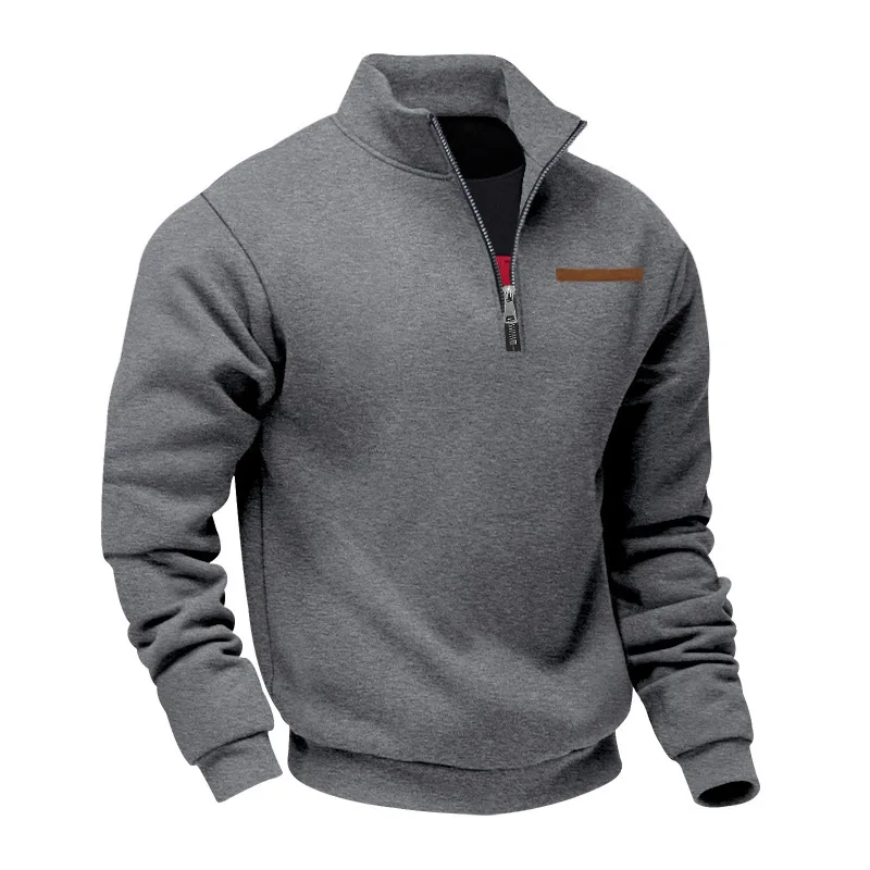 Herren Pullover Fleece Sweatshirt Troyer Pulli Sweater Stehkragen Langarmpulli