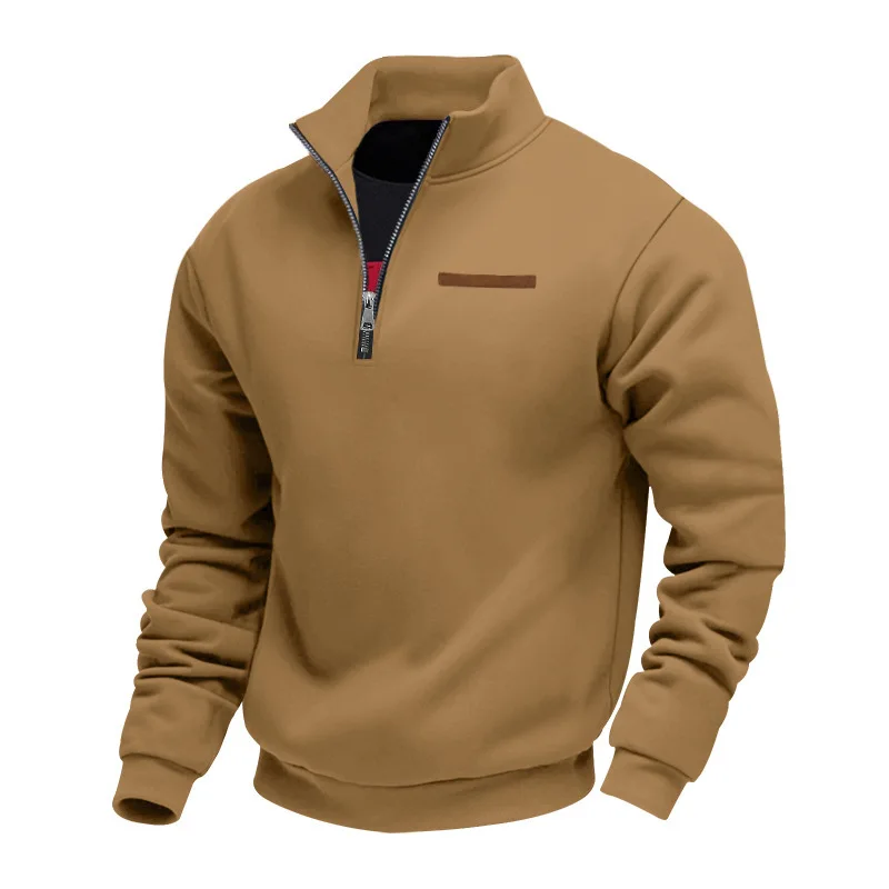 Herren Pullover Fleece Sweatshirt Troyer Pulli Sweater Stehkragen Langarmpulli