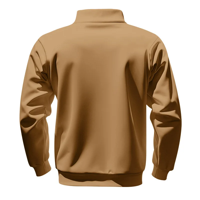 Herren Pullover Fleece Sweatshirt Troyer Pulli Sweater Stehkragen Langarmpulli