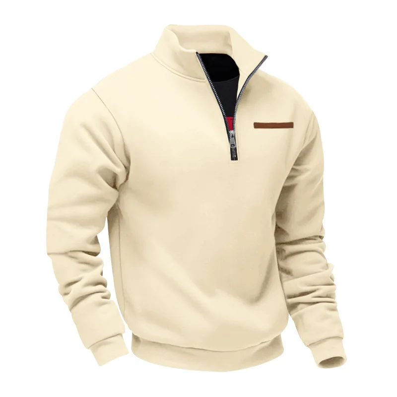 Herren Pullover Fleece Sweatshirt Troyer Pulli Sweater Stehkragen Langarmpulli