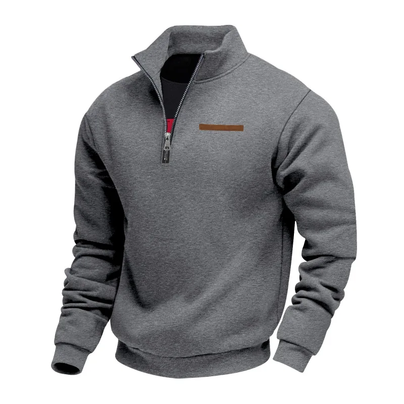 Herren Pullover Fleece Sweatshirt Troyer Pulli Sweater Stehkragen Langarmpulli