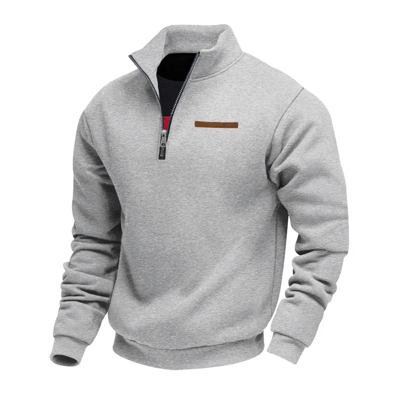 Herren Pullover Fleece Sweatshirt Troyer Pulli Sweater Stehkragen Langarmpulli
