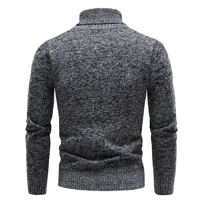 Herren Rollkragen Fleece Pullover Sweatshirt Pulli Sweater Shirt Langarmshirt