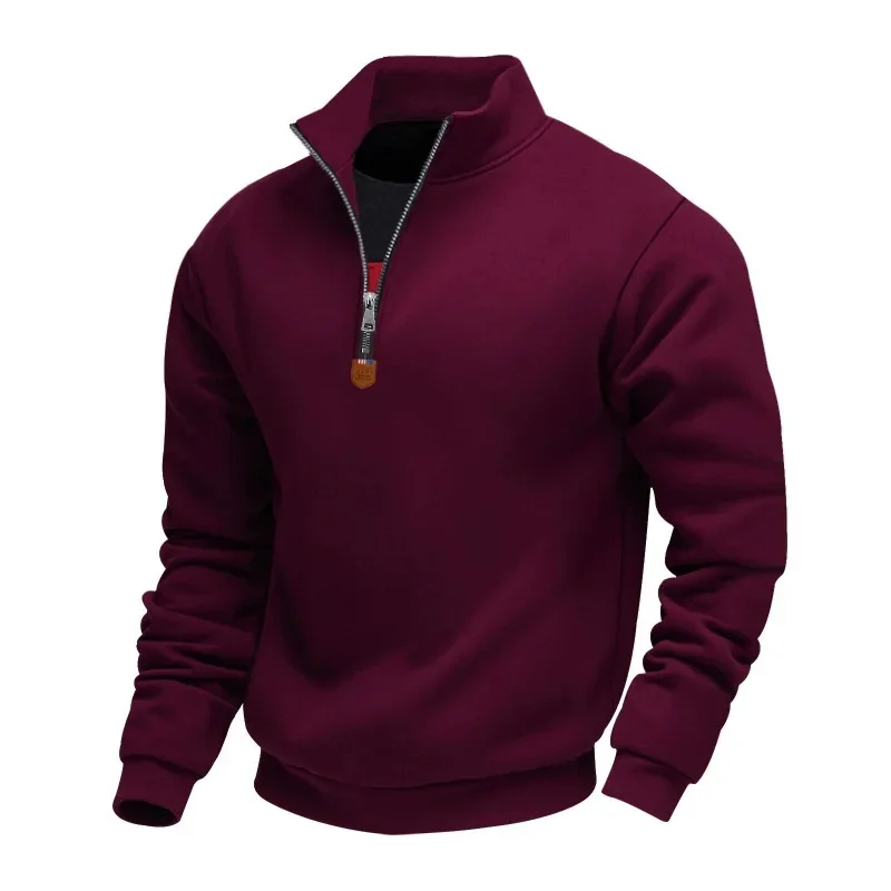 Herren Pullover Sweatshirt Troyer Pulli Sweater Stehkragen Zipper Langarmpulli