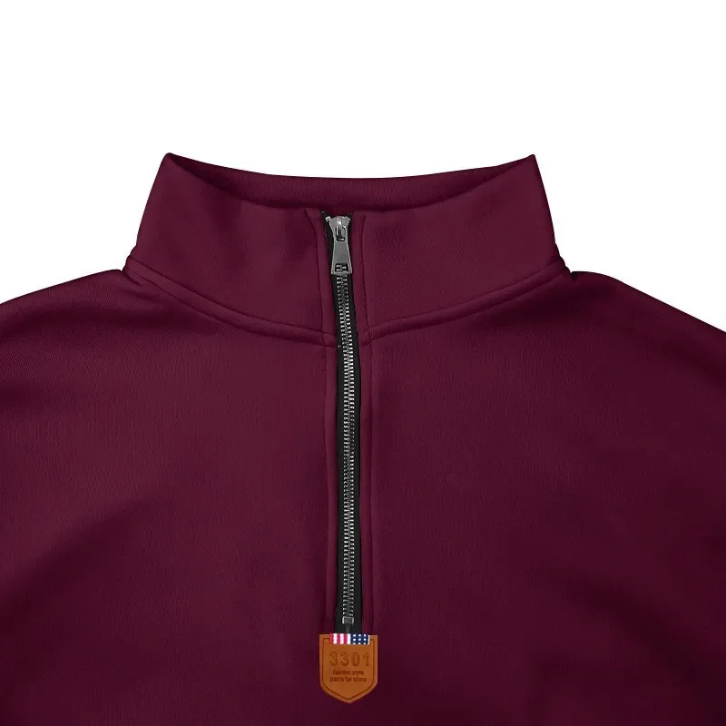 Herren Pullover Sweatshirt Troyer Pulli Sweater Stehkragen Zipper Langarmpulli