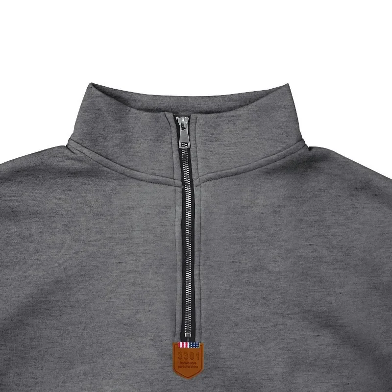 Herren Pullover Sweatshirt Troyer Pulli Sweater Stehkragen Zipper Langarmpulli