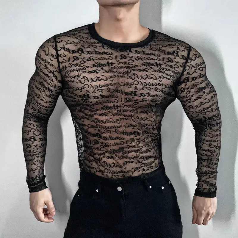 Fetisch Fashion Männer Oberteil Sexy Shirt Herren Body Hemd Transparent Clubwear