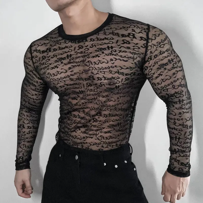 Fetisch Fashion Männer Oberteil Sexy Shirt Herren Body Hemd Transparent Clubwear