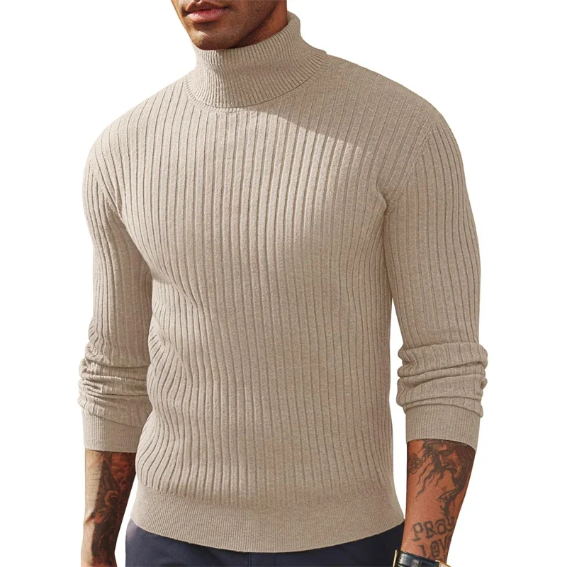 Herren Rollkragen Pullover Sweatshirt Leichter Pulli Sweater Shirt Langarmshirt