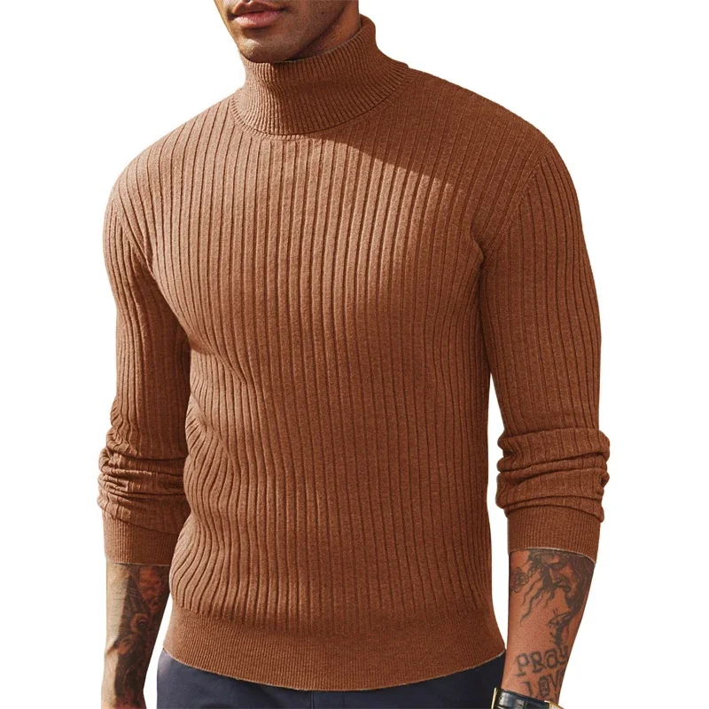 Herren Rollkragen Pullover Sweatshirt Leichter Pulli Sweater Shirt Langarmshirt