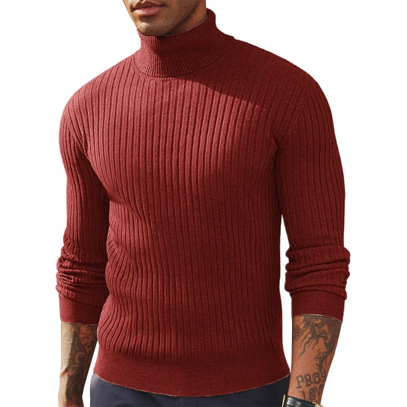 Herren Rollkragen Pullover Sweatshirt Leichter Pulli Sweater Shirt Langarmshirt