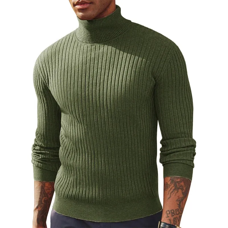 Herren Rollkragen Pullover Sweatshirt Leichter Pulli Sweater Shirt Langarmshirt