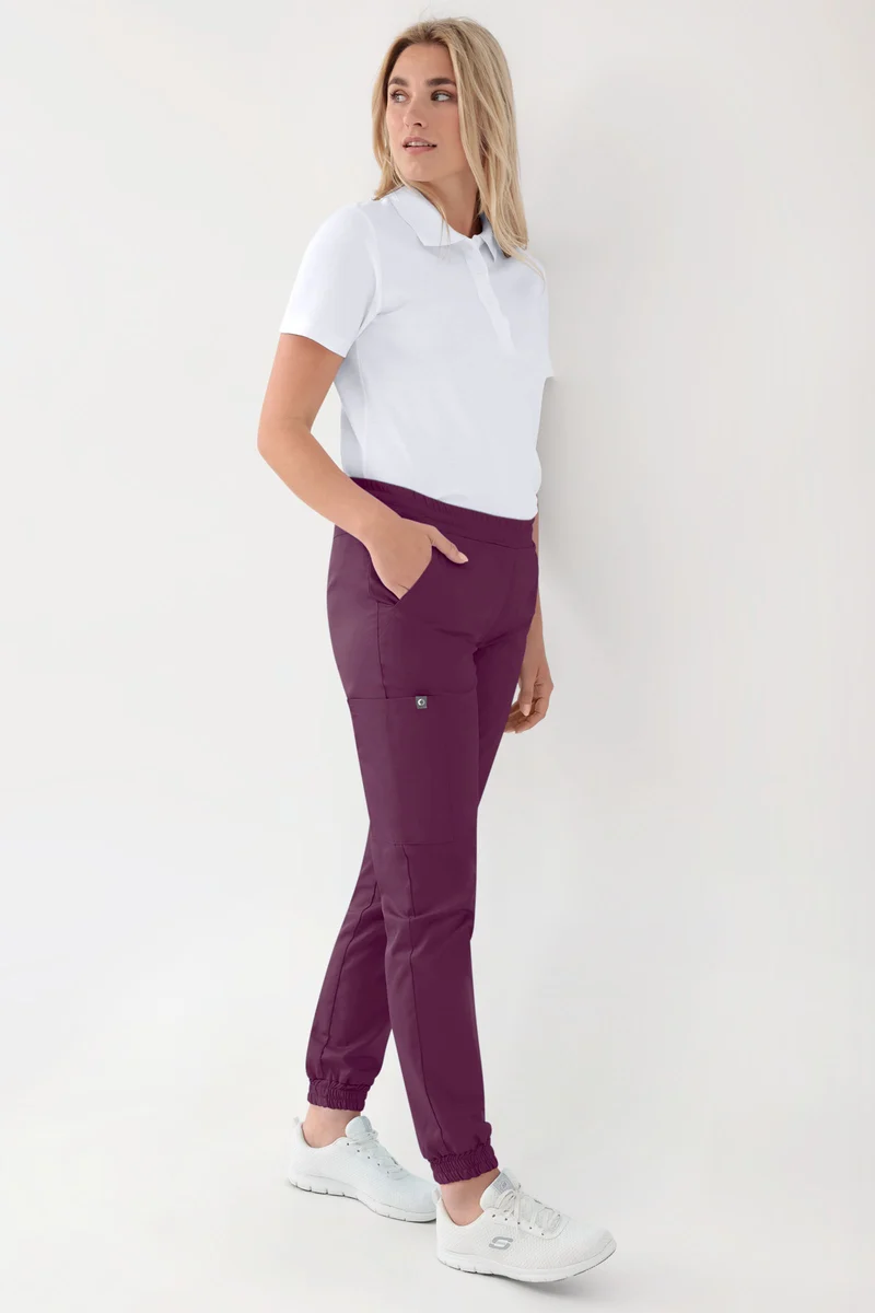 GREEN Stretch Hose Damen - Jogpants Style pflaume