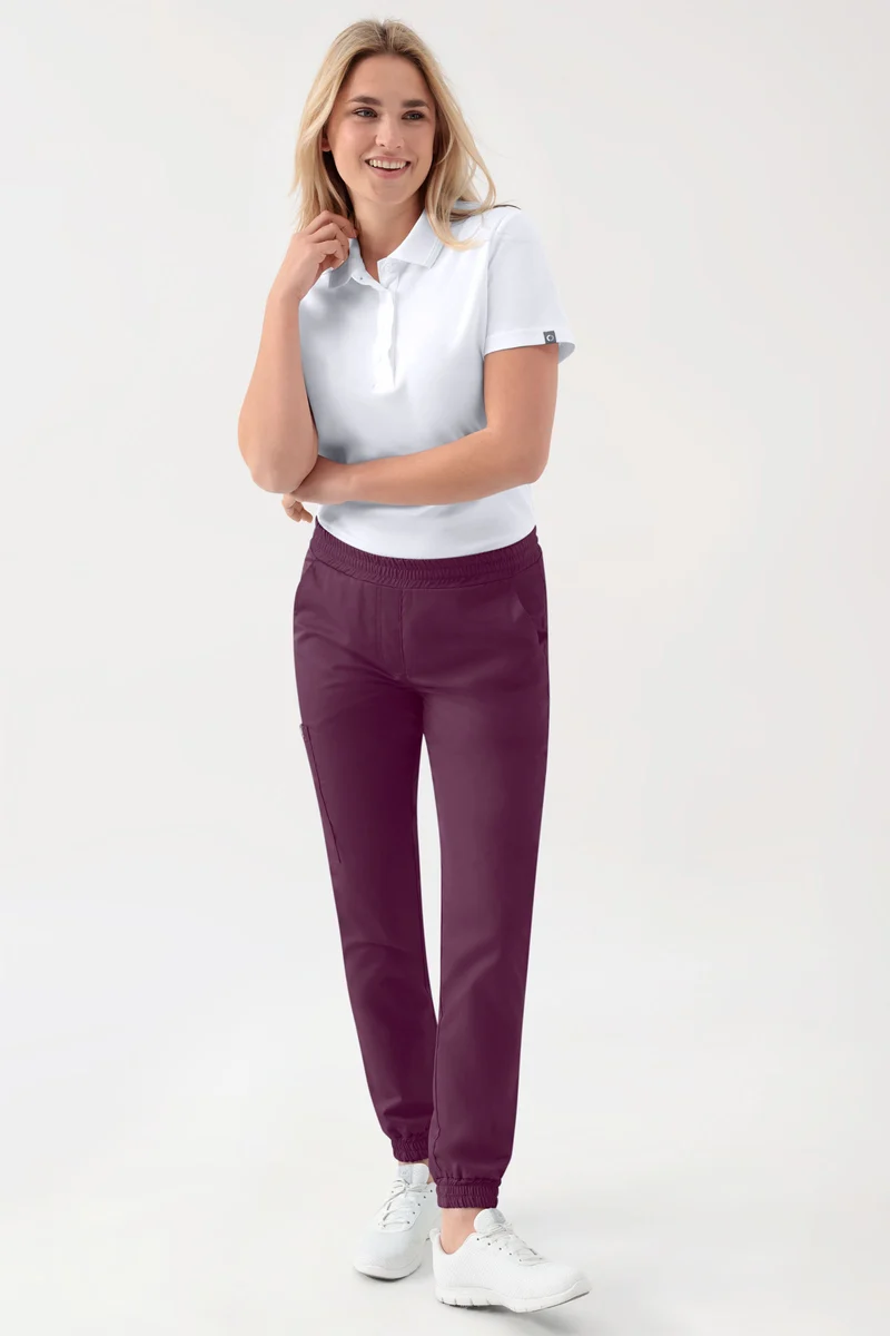 GREEN Stretch Hose Damen - Jogpants Style pflaume