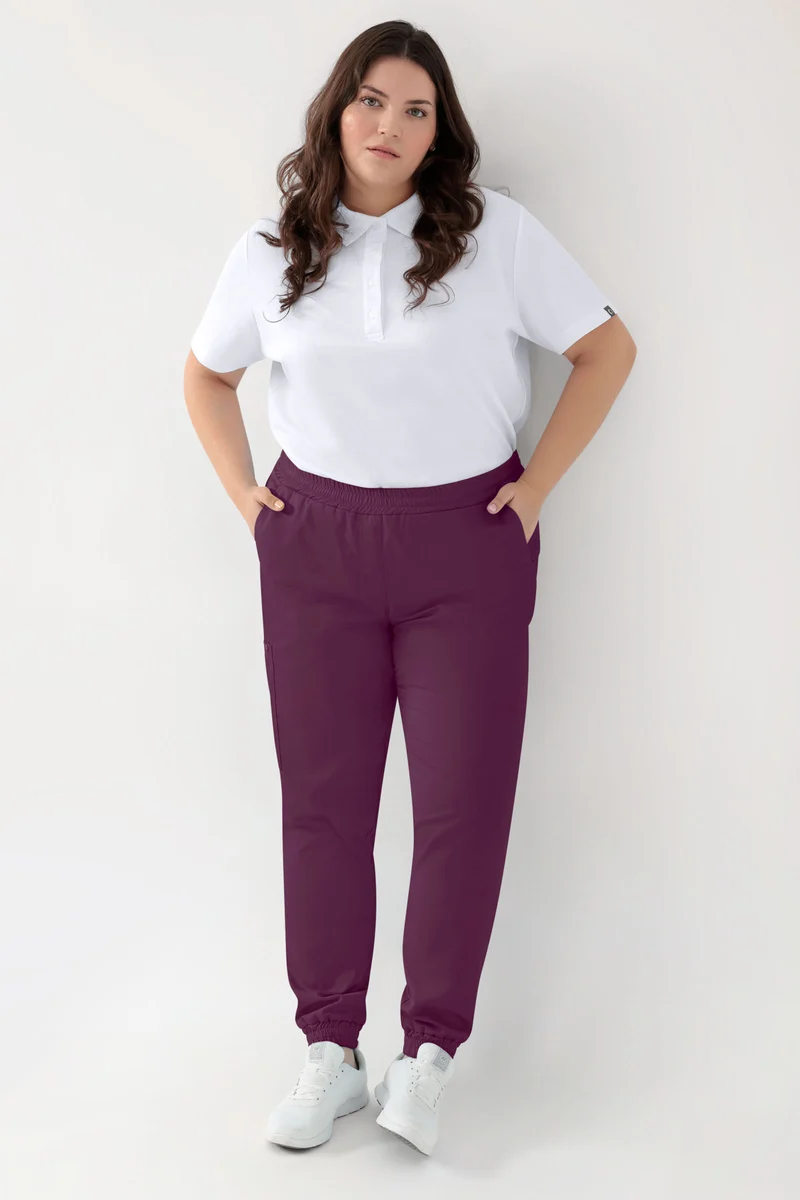 GREEN Stretch Hose Damen - Jogpants Style pflaume