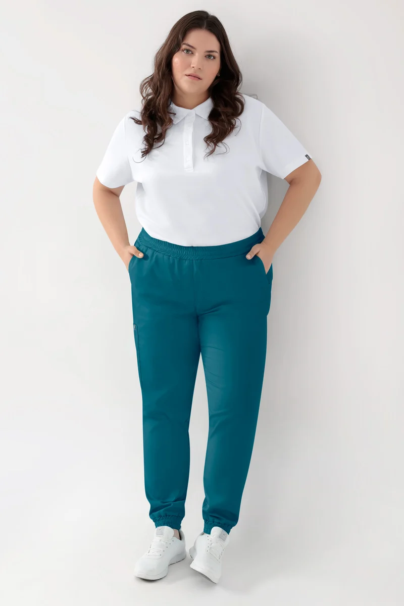 GREEN Stretch Hose Damen - Jogpants Style petrol