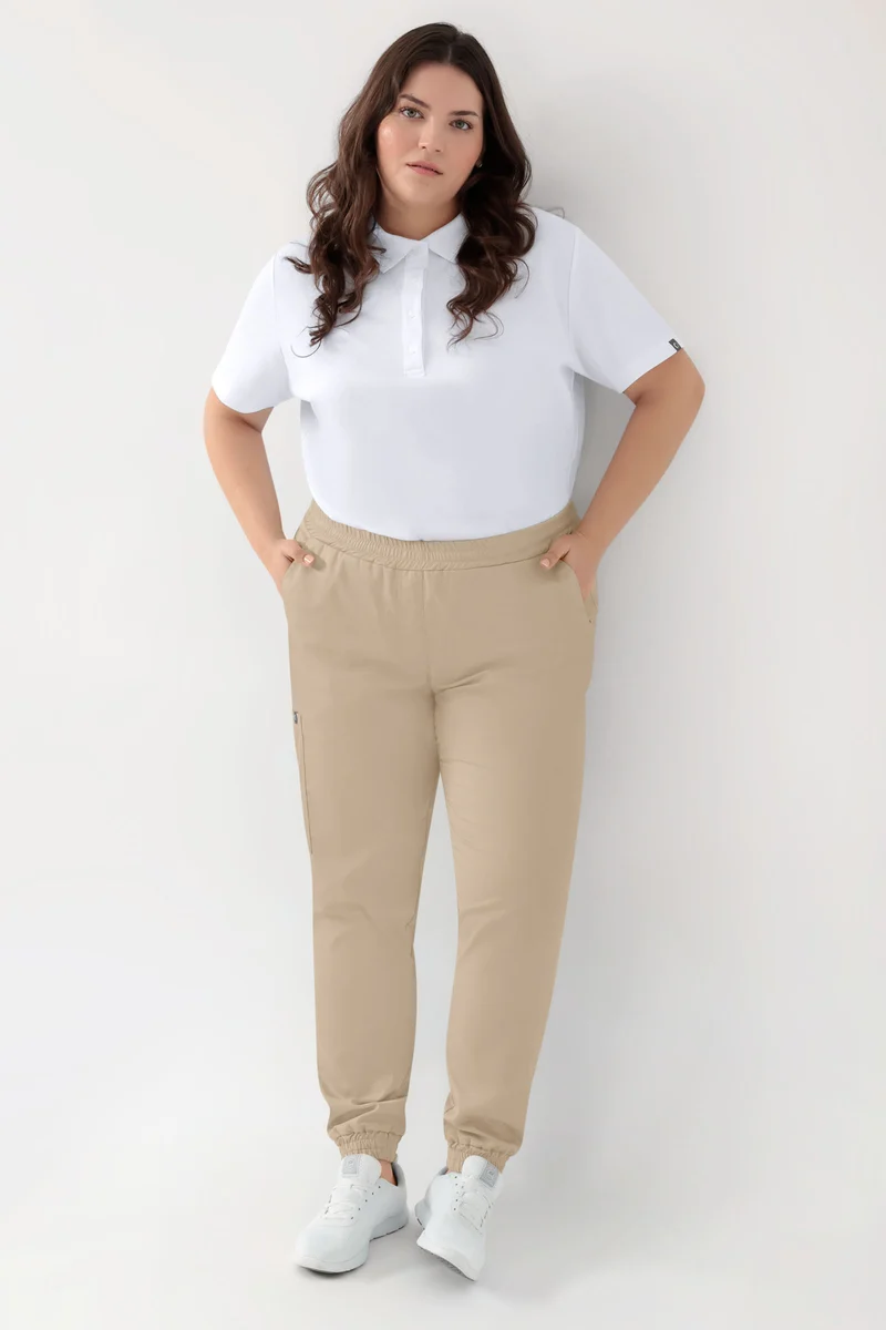 GREEN Stretch Hose Damen - Jogpants Style sand