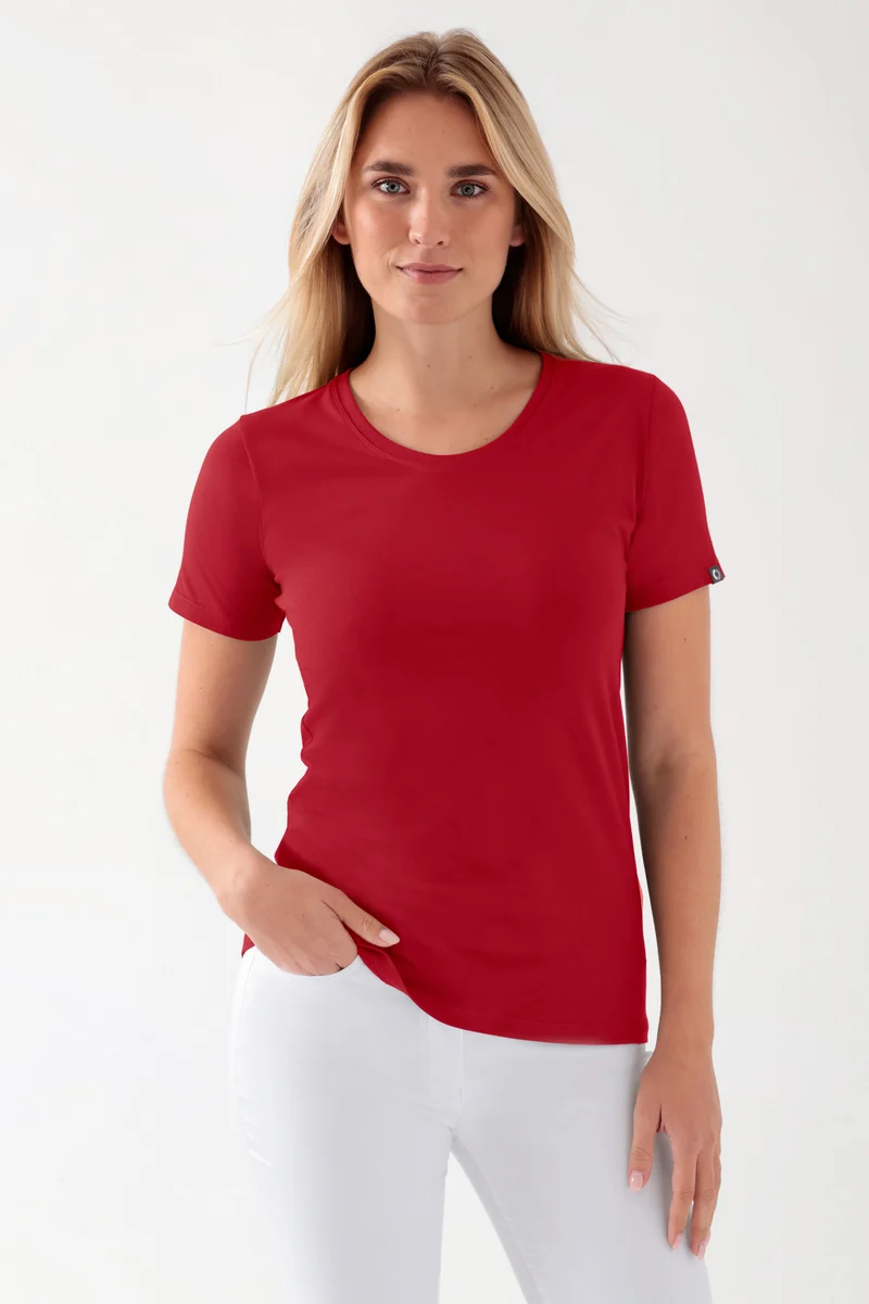 CORE Shirt Damen - Rundhalsausschnitt rot