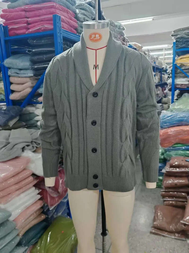 Herren Herbst Jacke Übergangsjacke Sweatjacke Sweater Strickjacke mit Zopfmuster