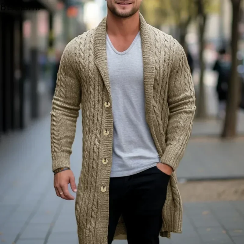 Herren Herbst Jacke Übergangsjacke Sweatjacke Sweater Strickjacke mit Zopfmuster