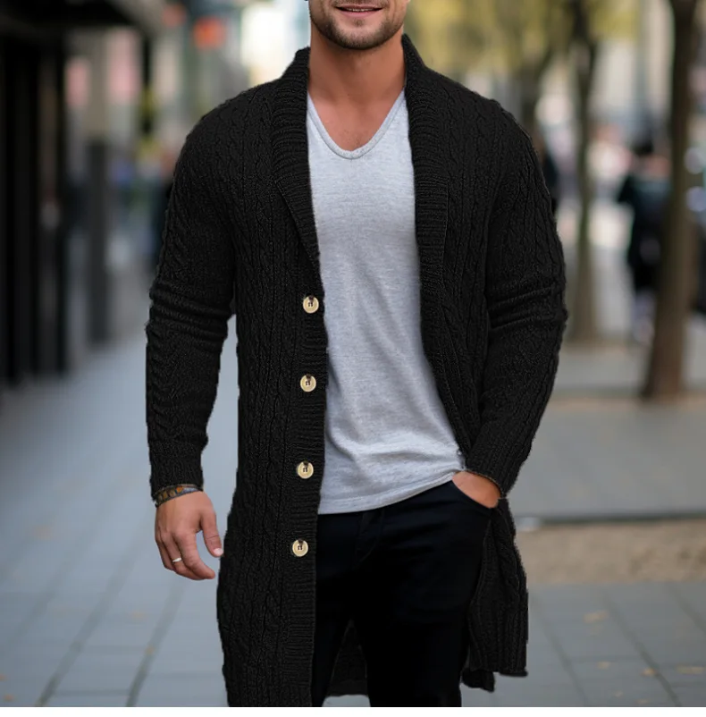 Herren Herbst Jacke Übergangsjacke Sweatjacke Sweater Strickjacke mit Zopfmuster