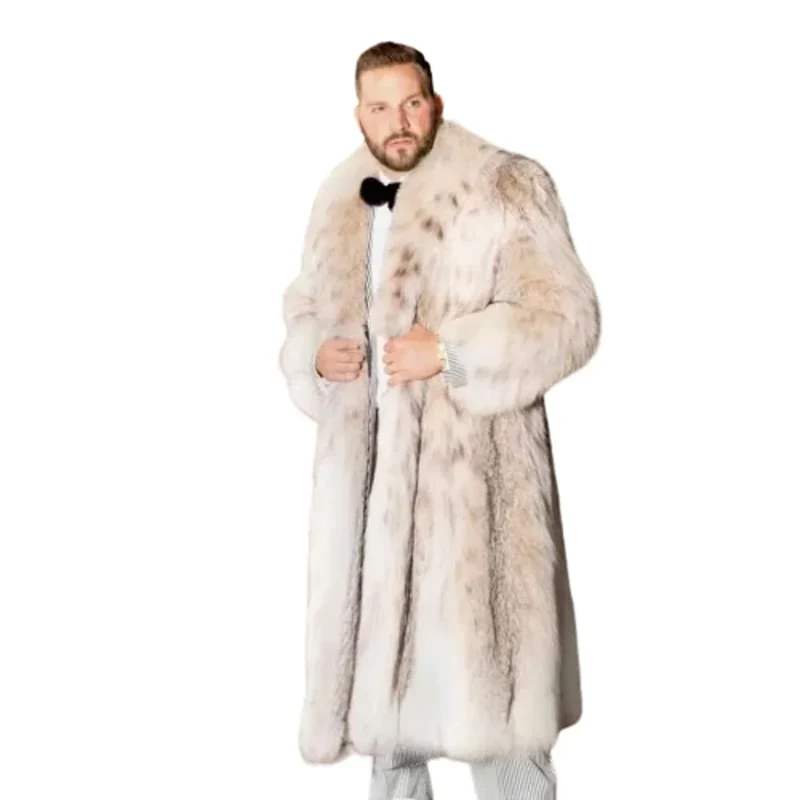 Herren Wintermantel Pelzmantel Kunstpelzmantel Herrenmantel Kunstpelz Mantel