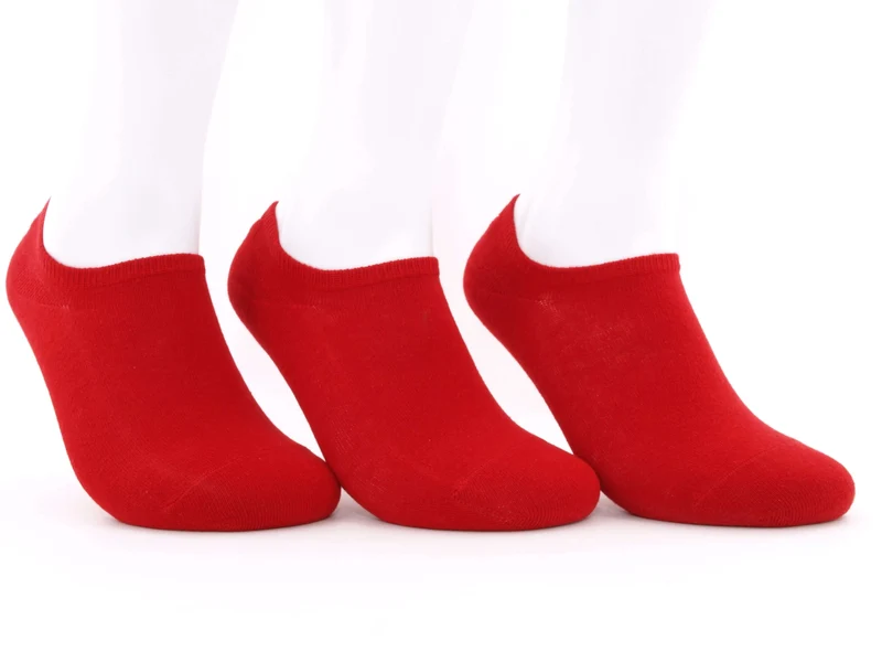 3 Paar Low Cut Socken rot
