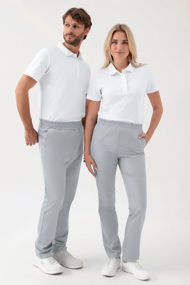 GREEN Stretch Hose Unisex - Rundumgummibund perlgrau
