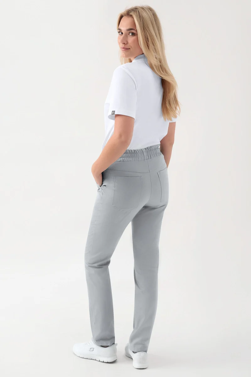GREEN Stretch Hose Unisex - Rundumgummibund perlgrau