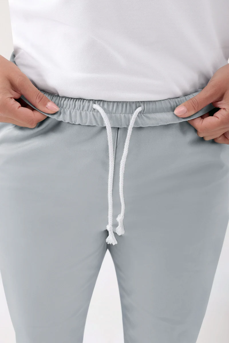 GREEN Stretch Hose Unisex - Rundumgummibund perlgrau