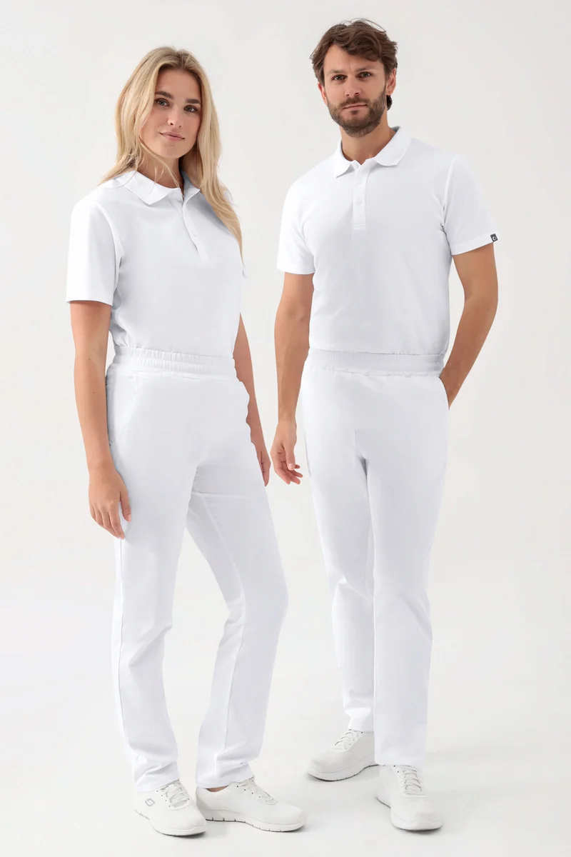 GREEN Stretch Hose Unisex - Rundumgummibund weiß