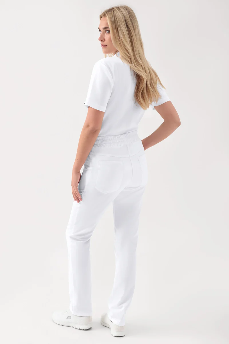 GREEN Stretch Hose Unisex - Rundumgummibund weiß