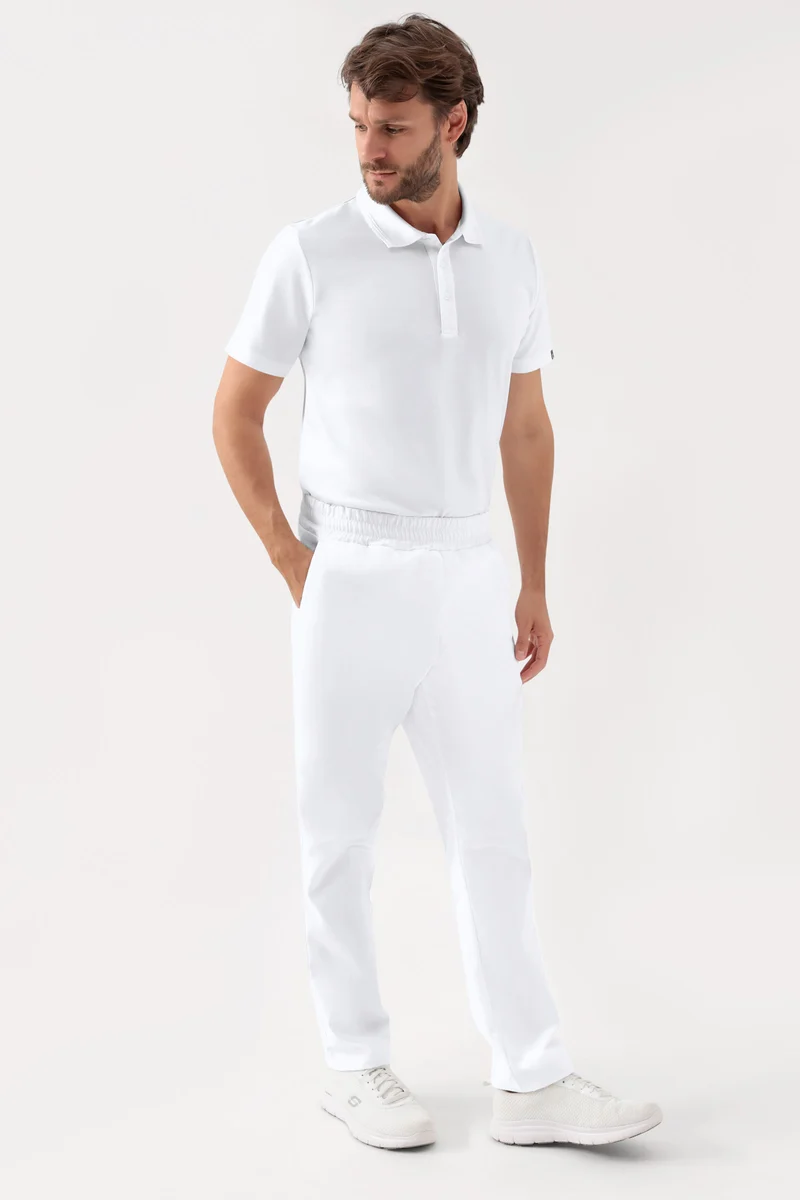 GREEN Stretch Hose Unisex - Rundumgummibund weiß