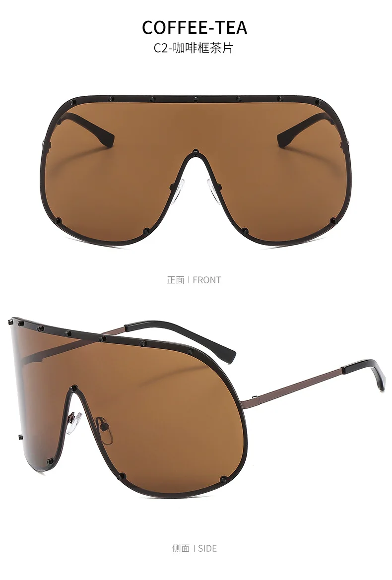 Damen Sonnenbrille Designer Luxus Brille Quadratische Übergröße Gläser Vintage
