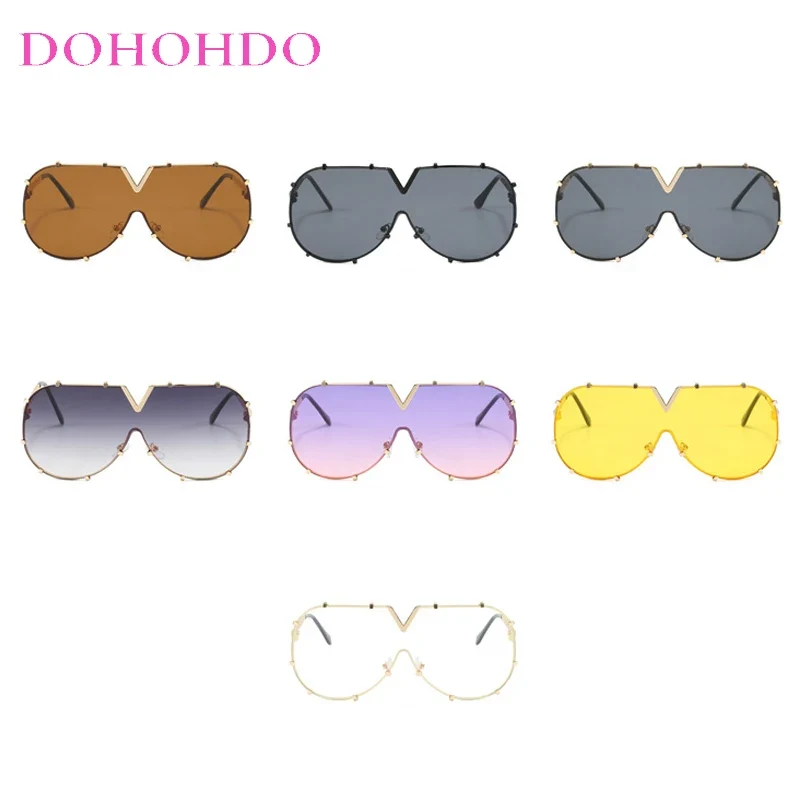 Damen Sonnenbrille Designer Luxus Brille Quadratische Übergröße Gläser Vintage