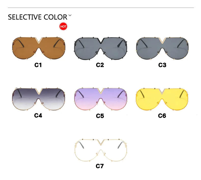 Damen Sonnenbrille Designer Luxus Brille Quadratische Übergröße Gläser Vintage