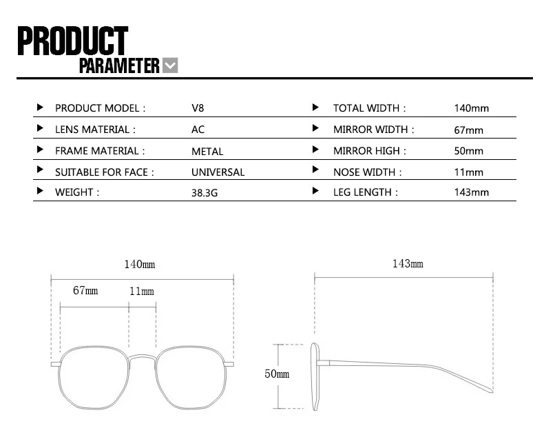 Damen Sonnenbrille Designer Luxus Brille Quadratische Übergröße Gläser Vintage