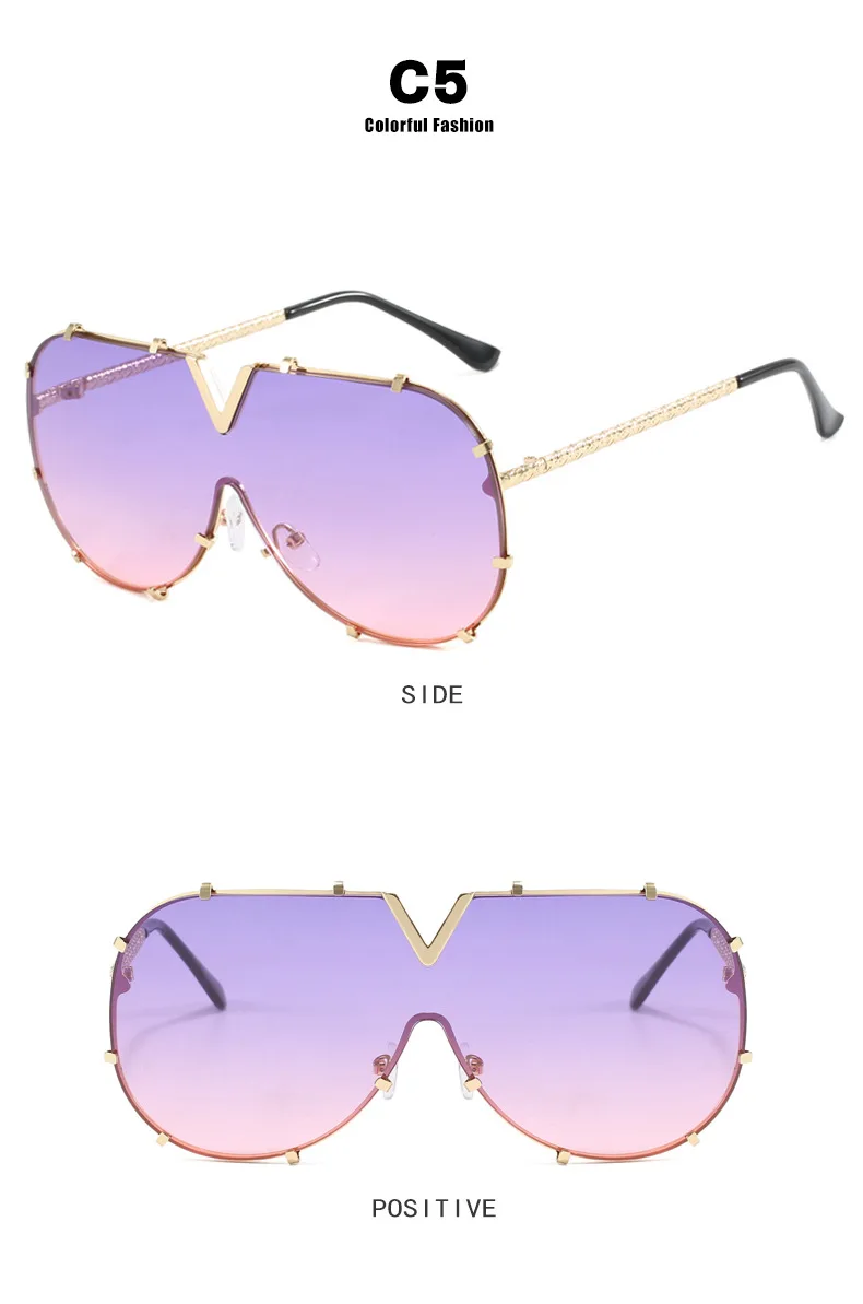 Damen Sonnenbrille Designer Luxus Brille Quadratische Übergröße Gläser Vintage