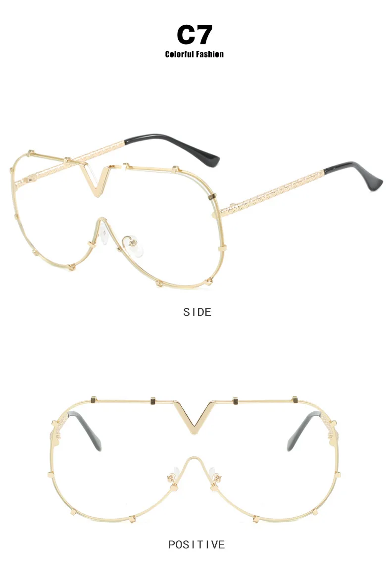 Damen Sonnenbrille Designer Luxus Brille Quadratische Übergröße Gläser Vintage