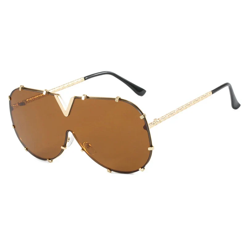 Damen Sonnenbrille Designer Luxus Brille Quadratische Übergröße Gläser Vintage