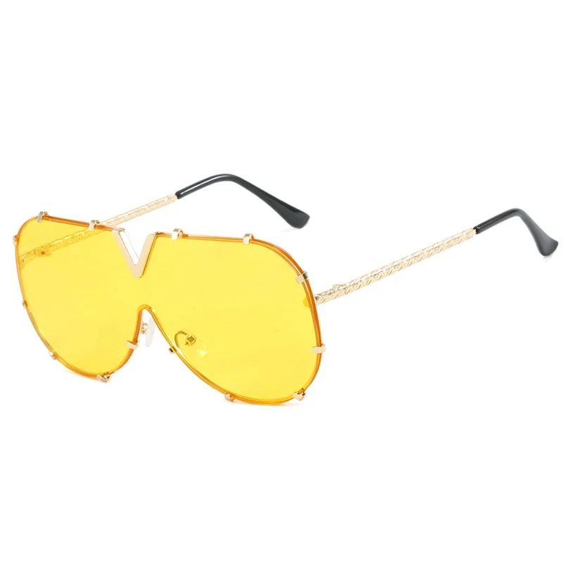 Damen Sonnenbrille Designer Luxus Brille Quadratische Übergröße Gläser Vintage