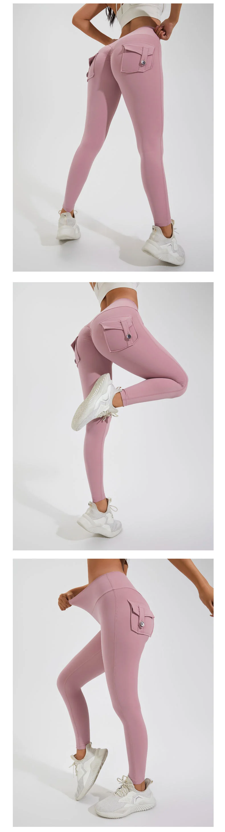 Damen Leggings Push Up Stretch Leggins Yoga Fitness Hose m Tasche Sexy Gym Wear