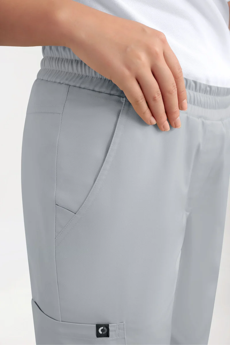 GREEN Stretch Hose Damen - Jogpants Style perlgrau
