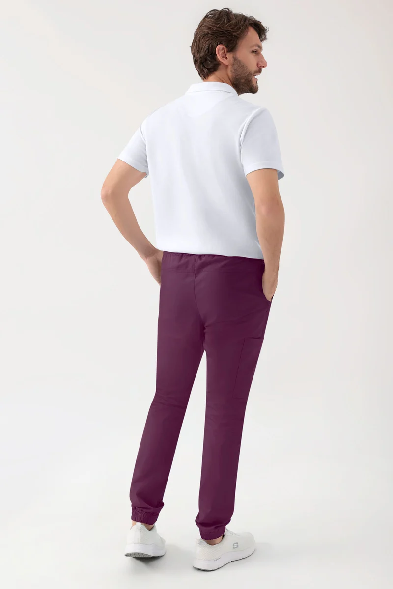 GREEN Stretch Hose Herren - Jogpants Style pflaume