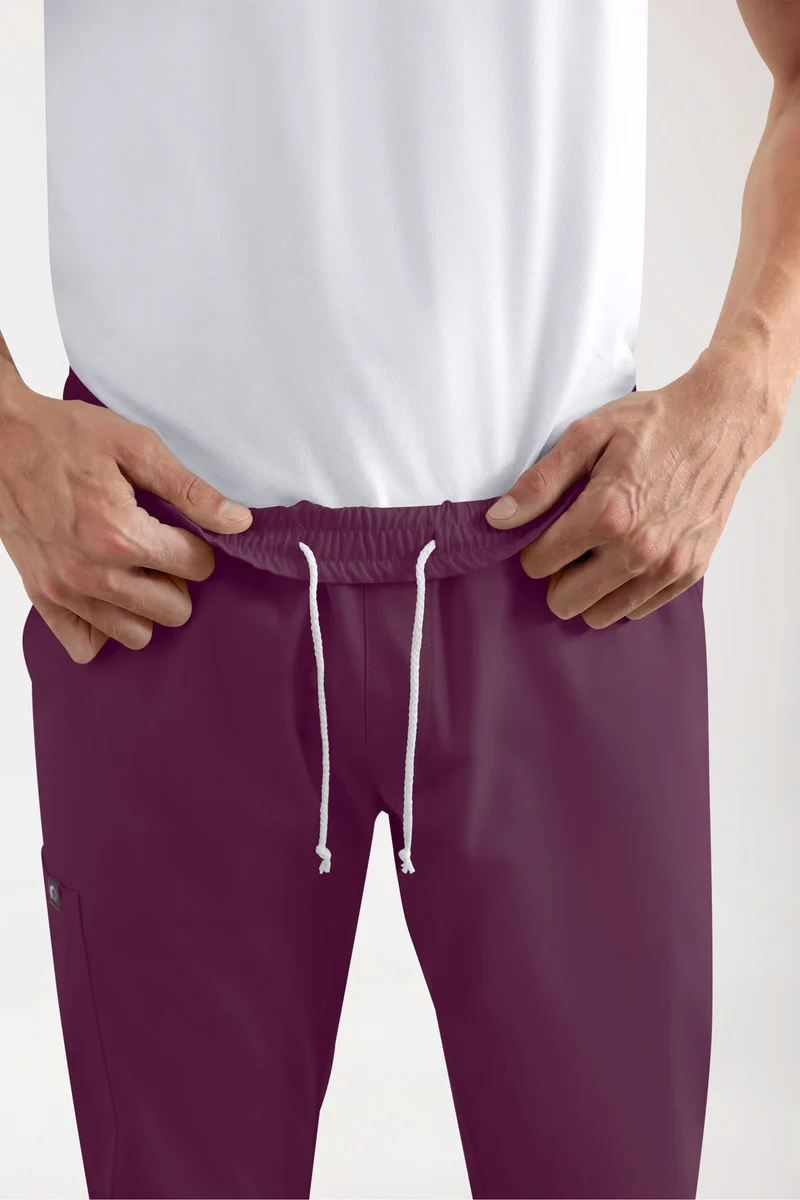 GREEN Stretch Hose Herren - Jogpants Style pflaume