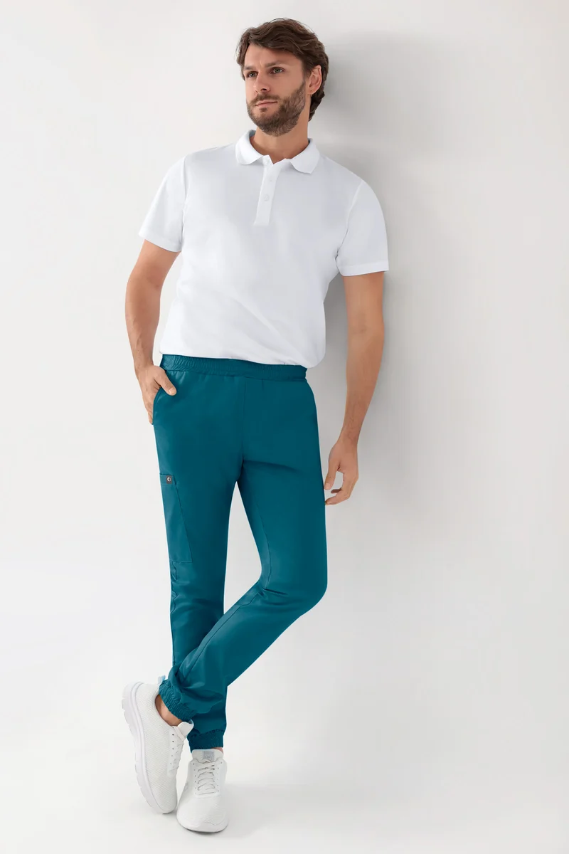 GREEN Stretch Hose Herren - Jogpants Style petrol