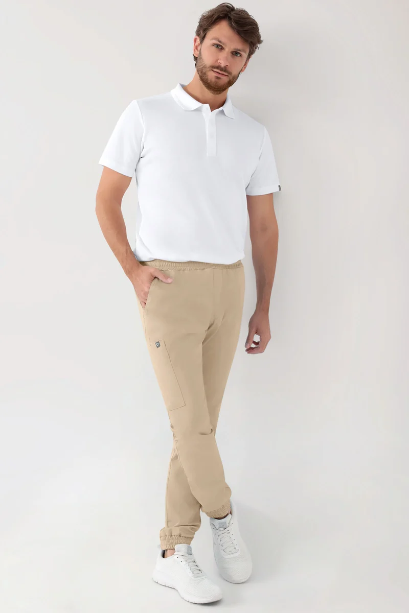 GREEN Stretch Hose Herren - Jogpants Style sand