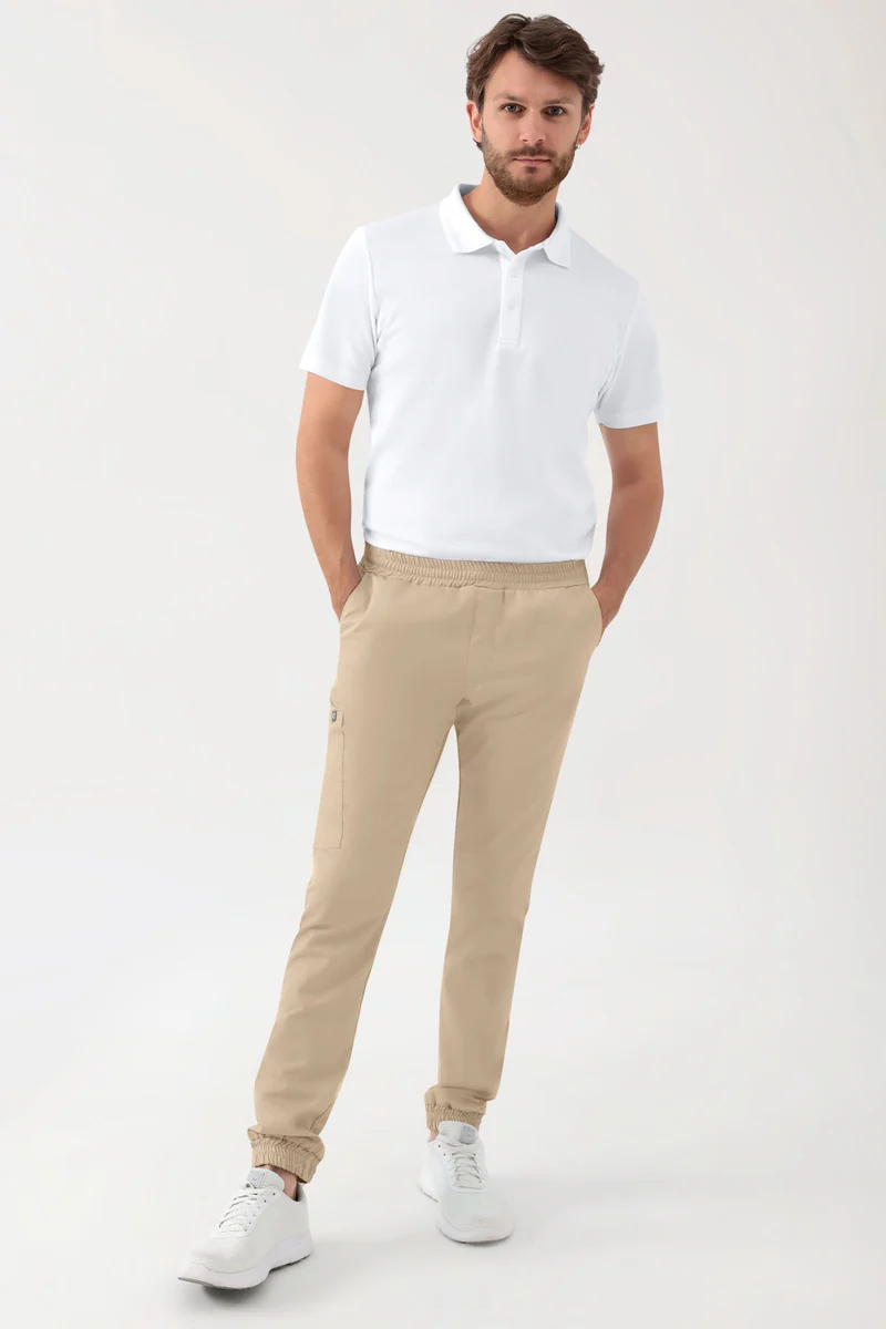 GREEN Stretch Hose Herren - Jogpants Style sand
